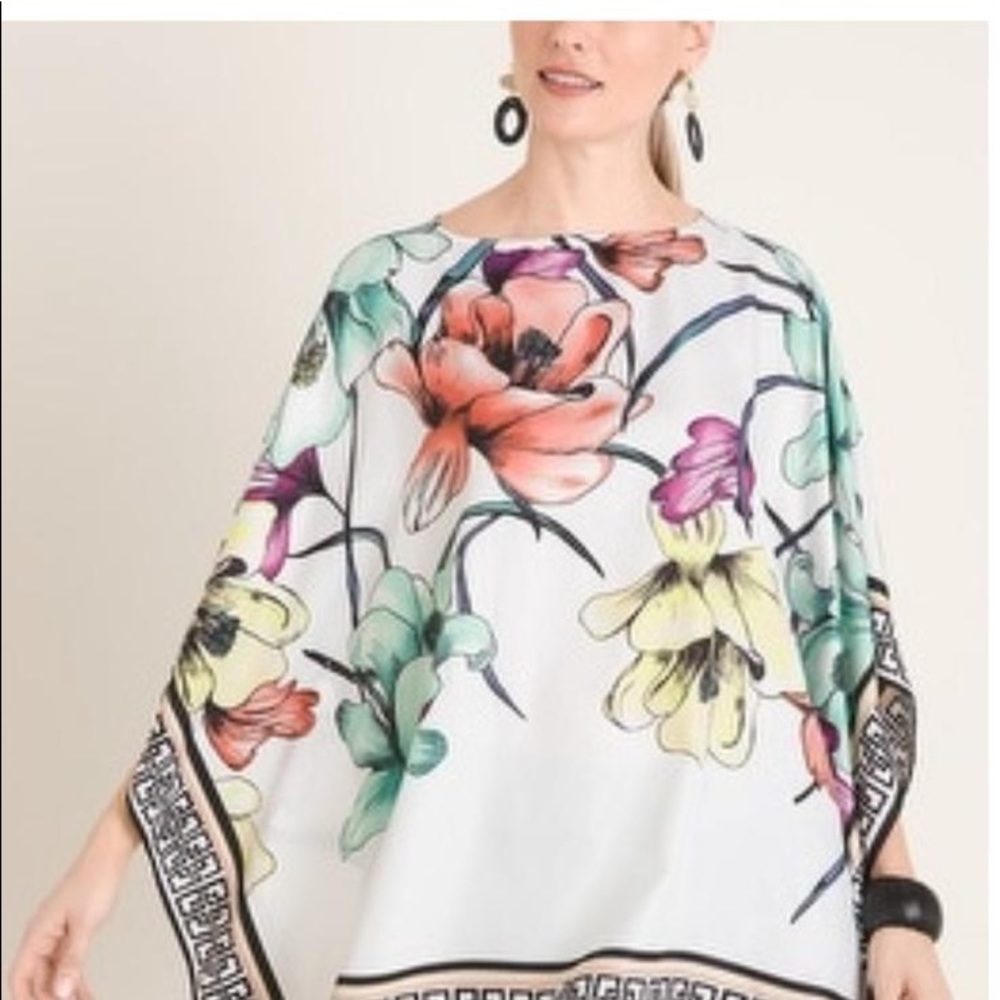 Chico’s Tropical Iris-Print Poncho